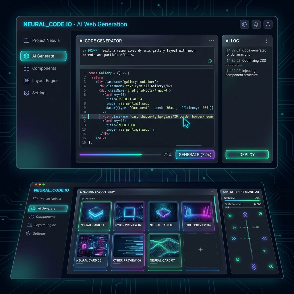 Futuristic AI-driven Web Design Interface