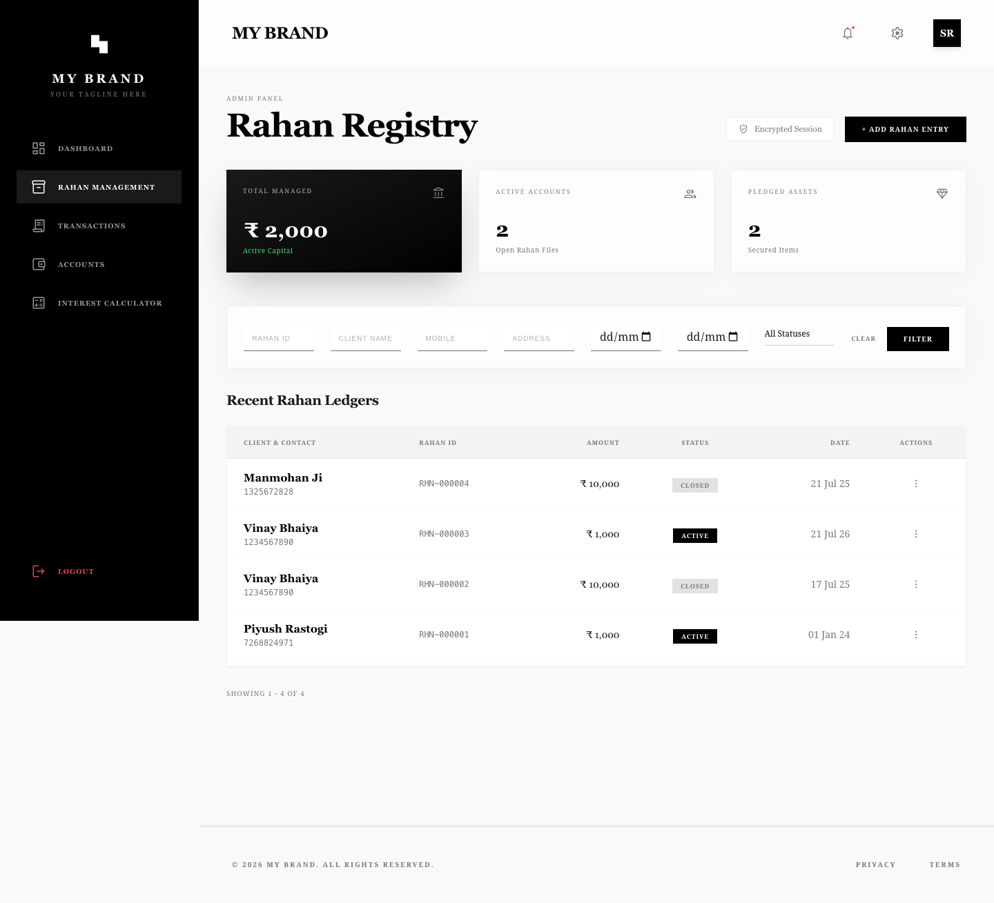 due-amount & rahan management system Project Gallery Image 4