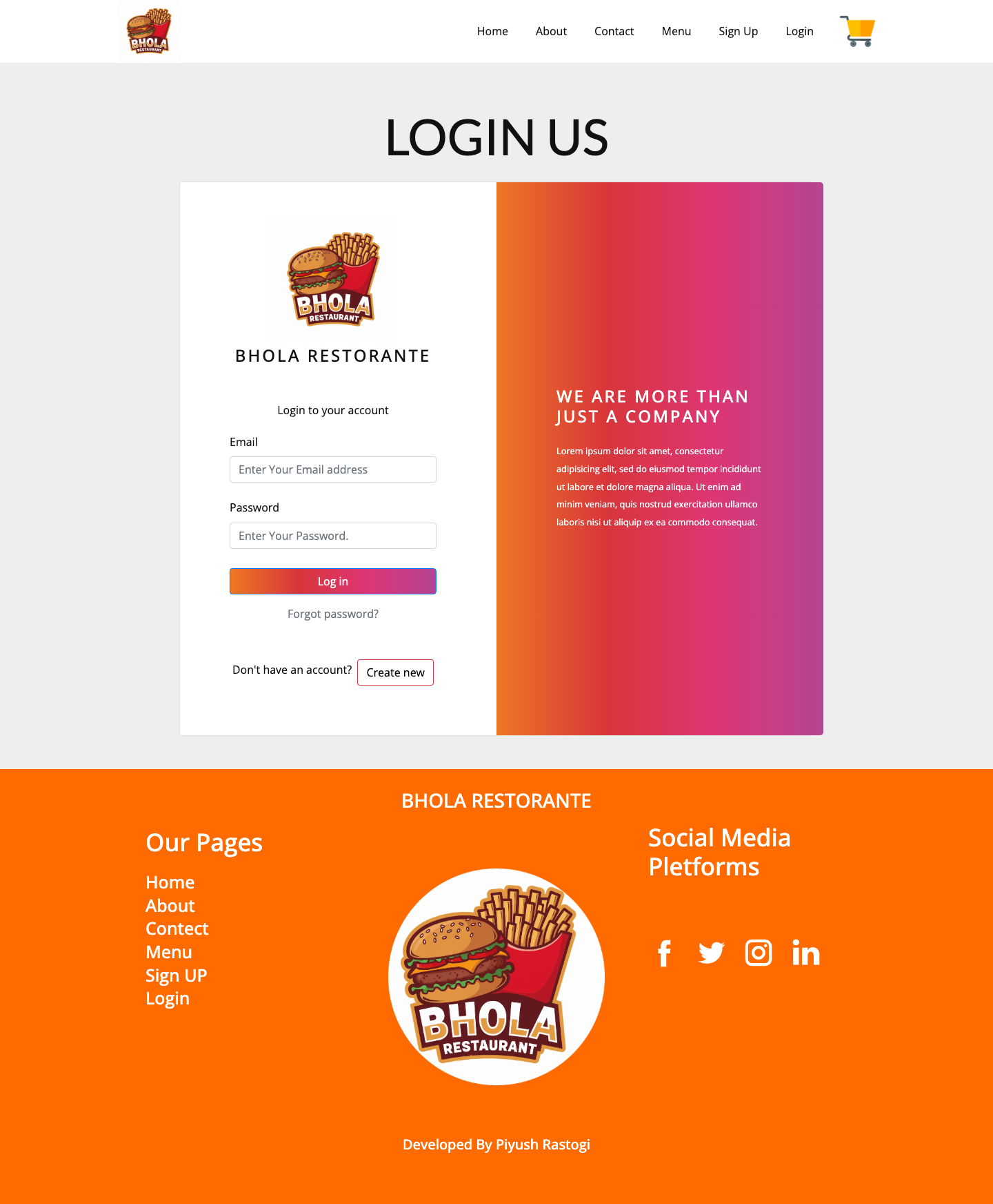 Food Delivery Website Project Gallery Image 5