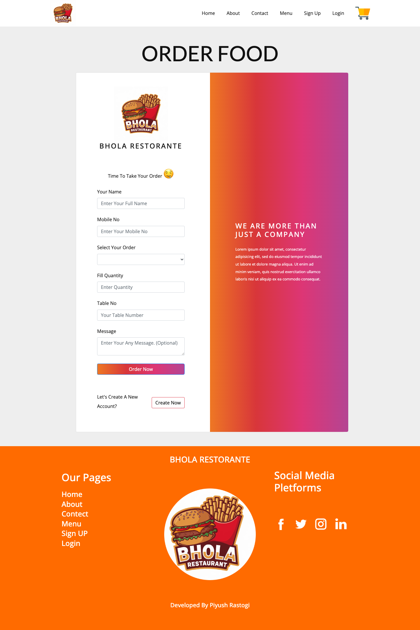 Food Delivery Website Project Gallery Image 7