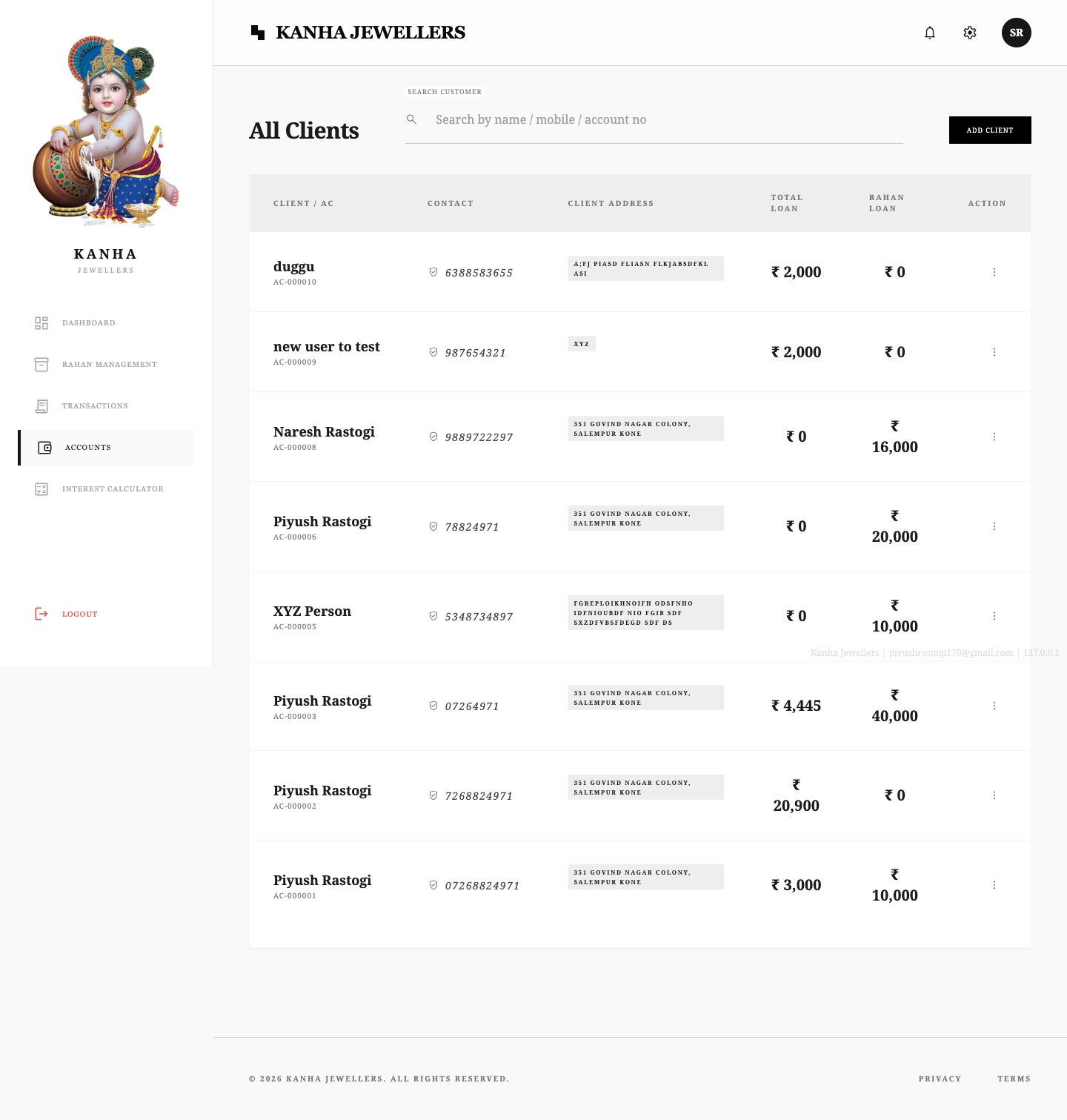 Kanha Jewellers Ledger System Project Gallery Image 2