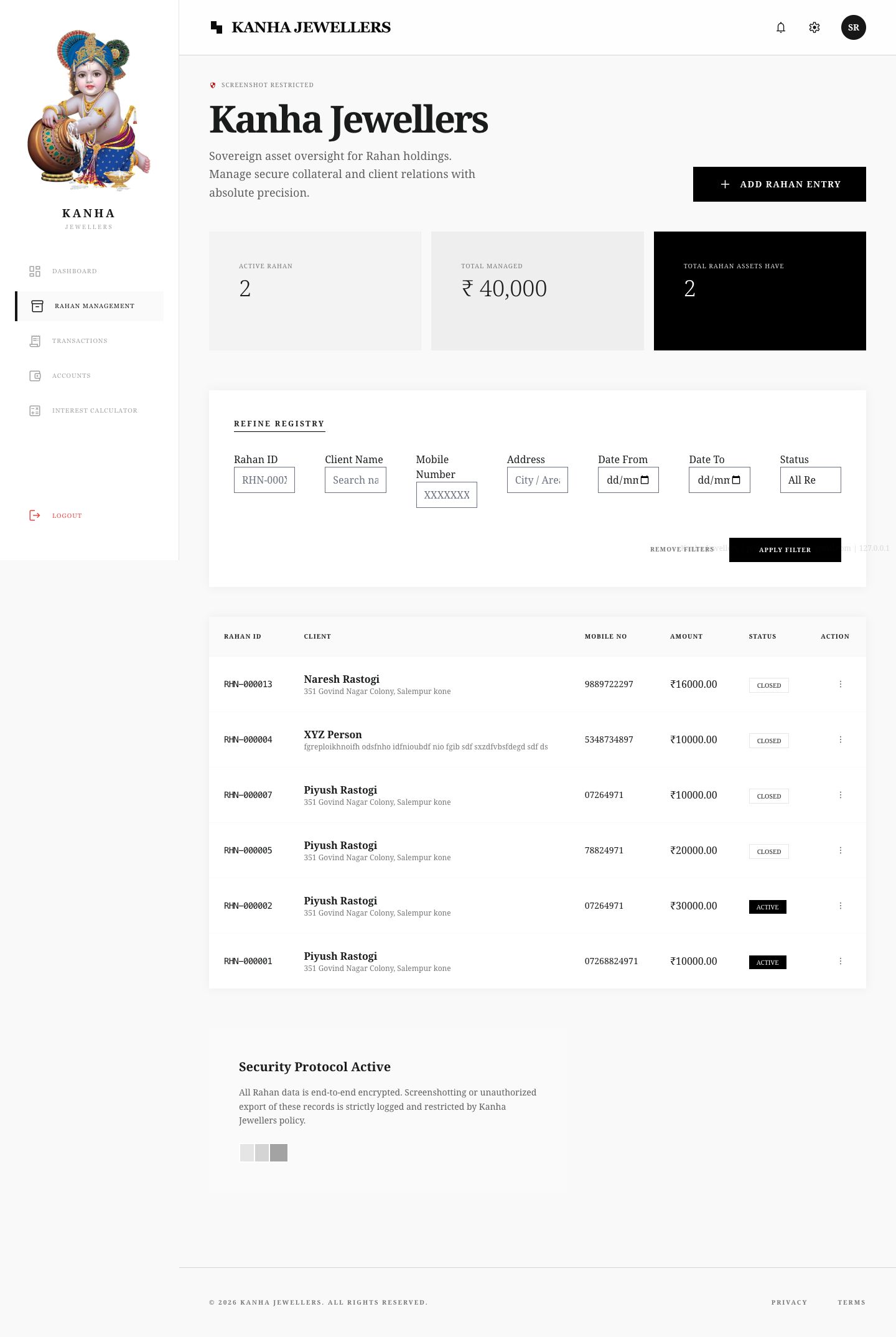 Kanha Jewellers Ledger System Project Gallery Image 3